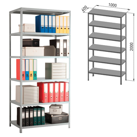 Стеллаж металлический 1000х600х2000 6 полок