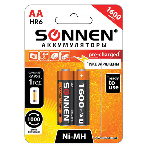 Батарейки комплект 10 шт sonnen alkaline аа lr6 15а алкалиновые пальчиковые короб 451086