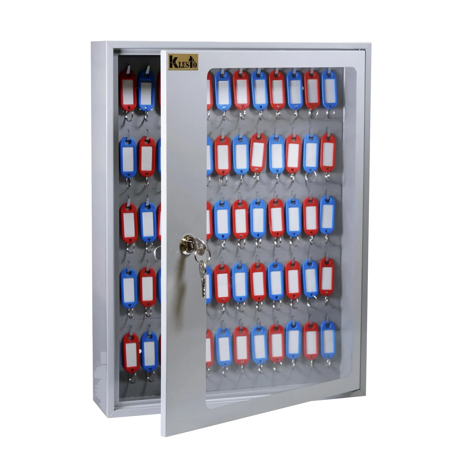 Шкаф для ключей Klesto SKB-65 на 65 ключей, металл/стекло, серый - фото 2