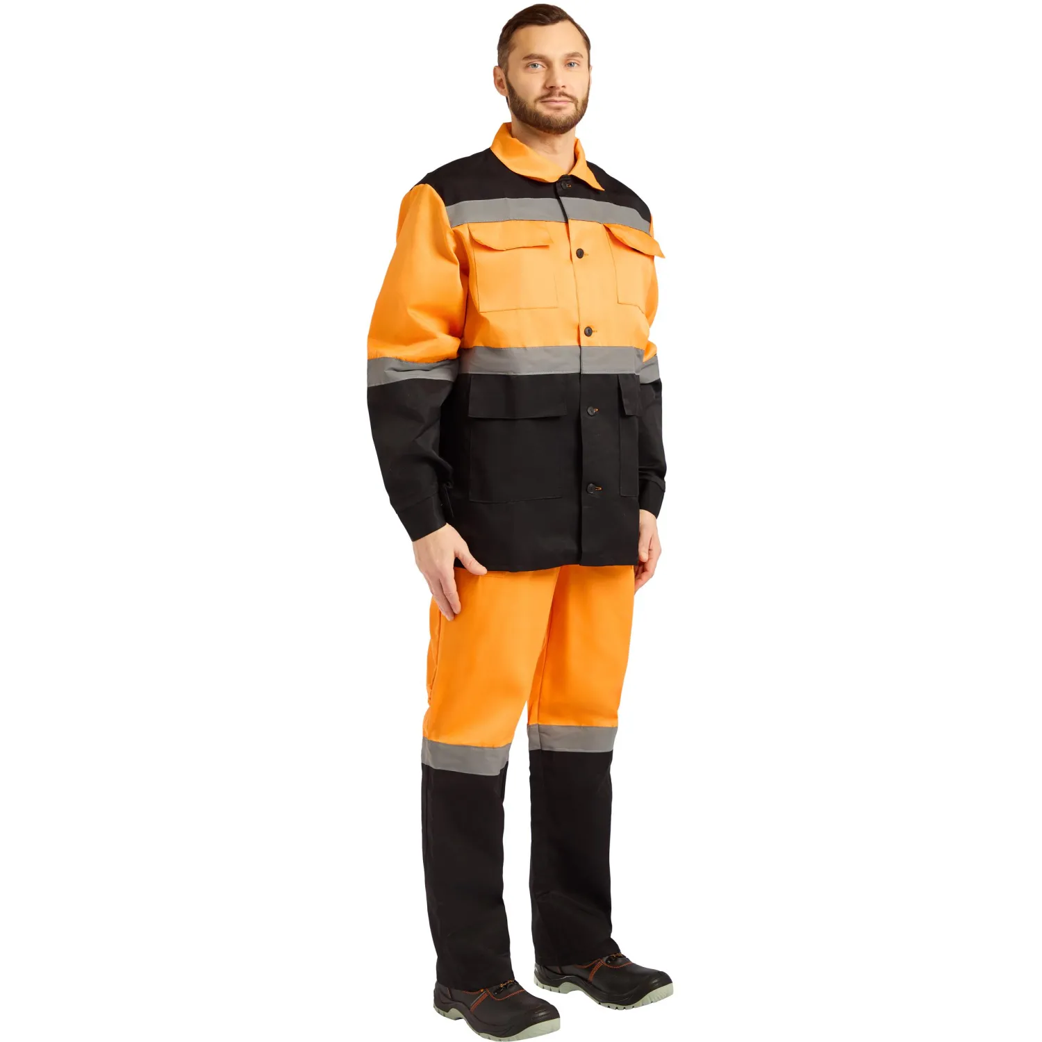 Костюм лет муж (куртка,пк) лд01 оранж/чер 88-92/170-176 - фото 3