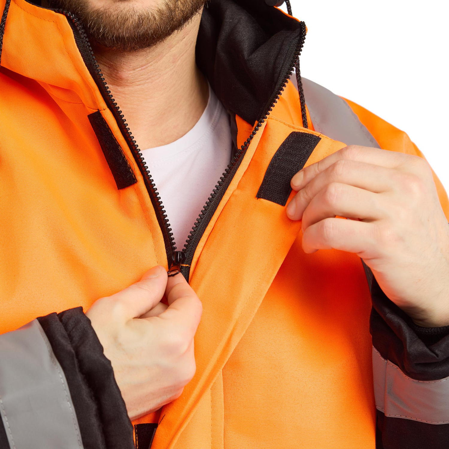 Костюм зимний муж. зд01-КПК оранж./черн. (р.44-46) 170-176 - фото 8