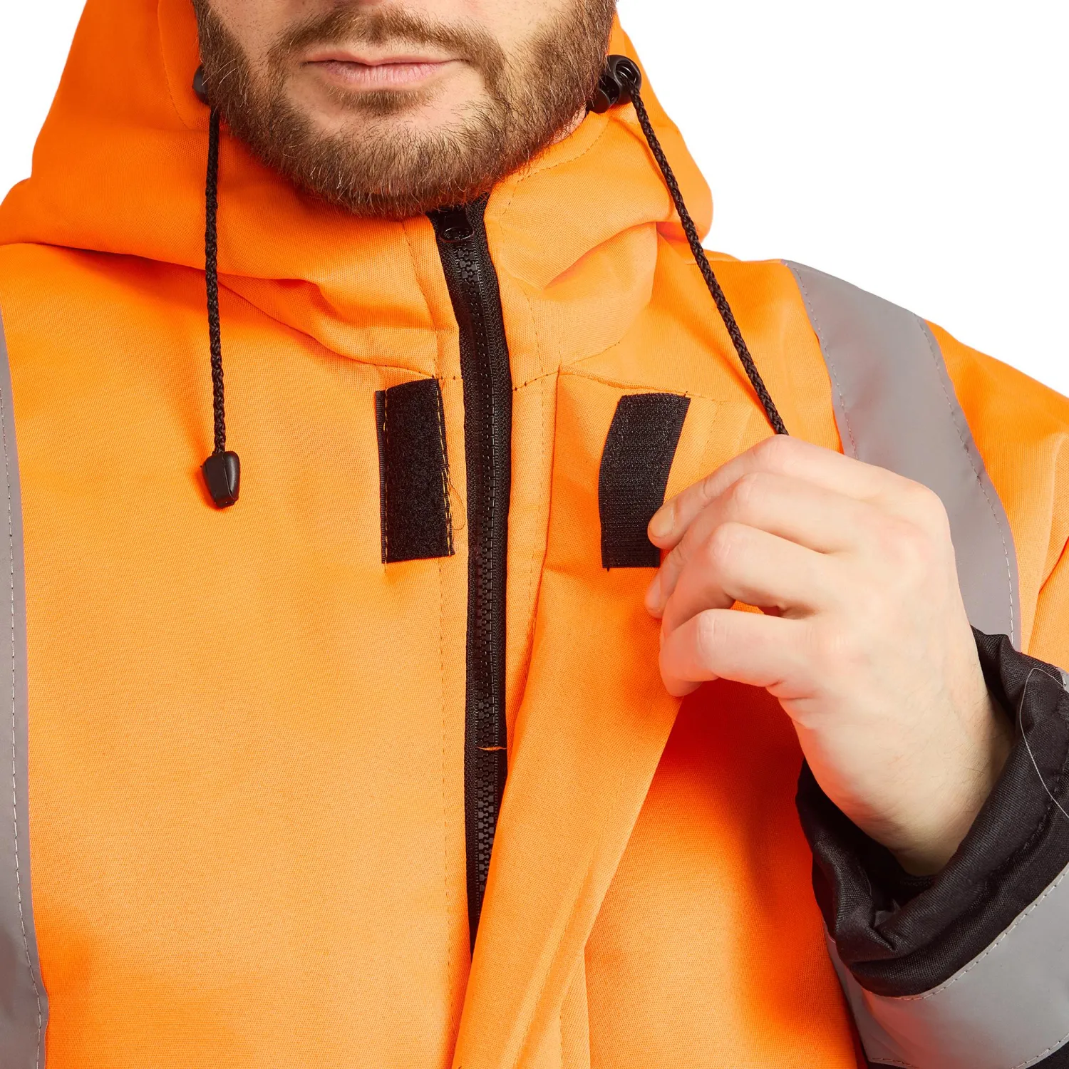 Костюм зим муж (куртка,пк) зд01 оранж/чер 104-108/170-176 - фото 7