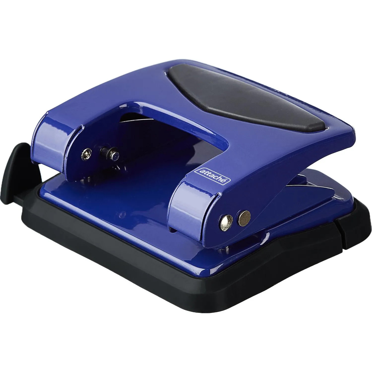 Дырокол Attache до 35 листов, с блокиратором, металлич., синий - фото 3