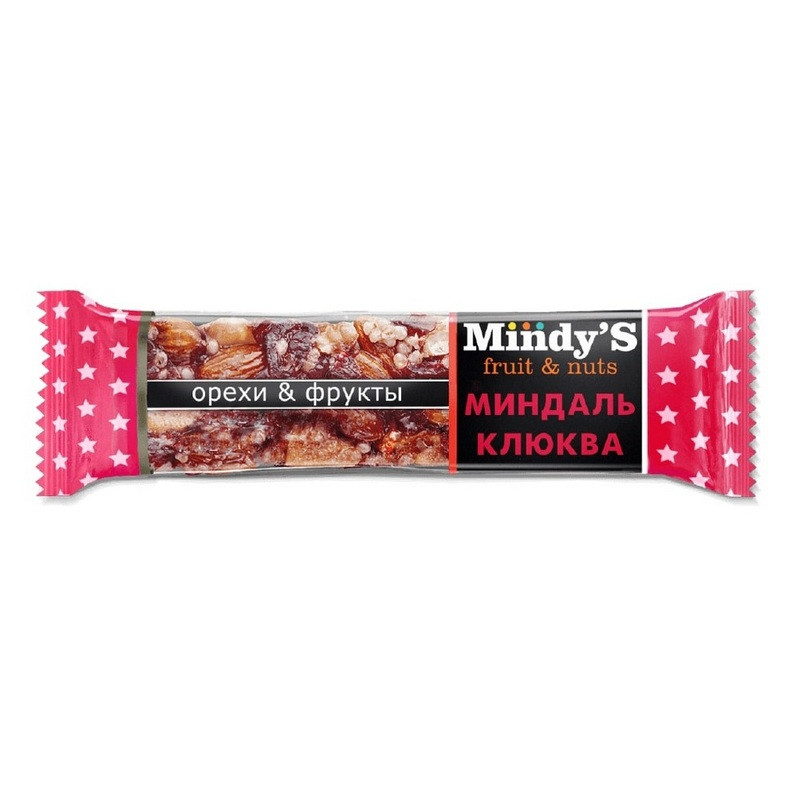 Батончик глазированный Mindy&#039;s Миндаль-Клюква, 30штx35г - фото 2