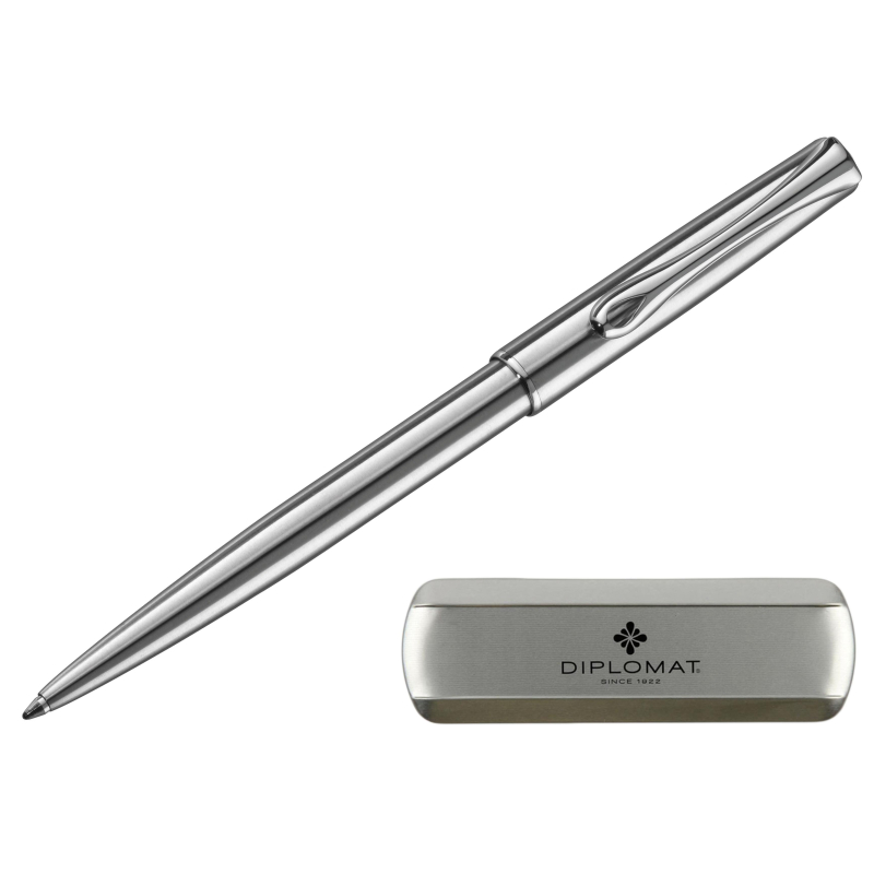 Ручка шариковая  DIPLOMAT Traveller stainless steel синий D10061083 - фото 1