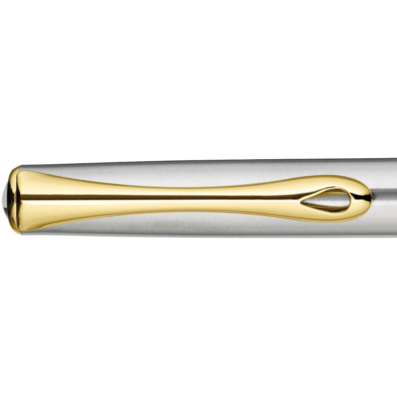 Роллер DIPLOMAT Traveller stainless steel gold синий D20000651 - фото 4