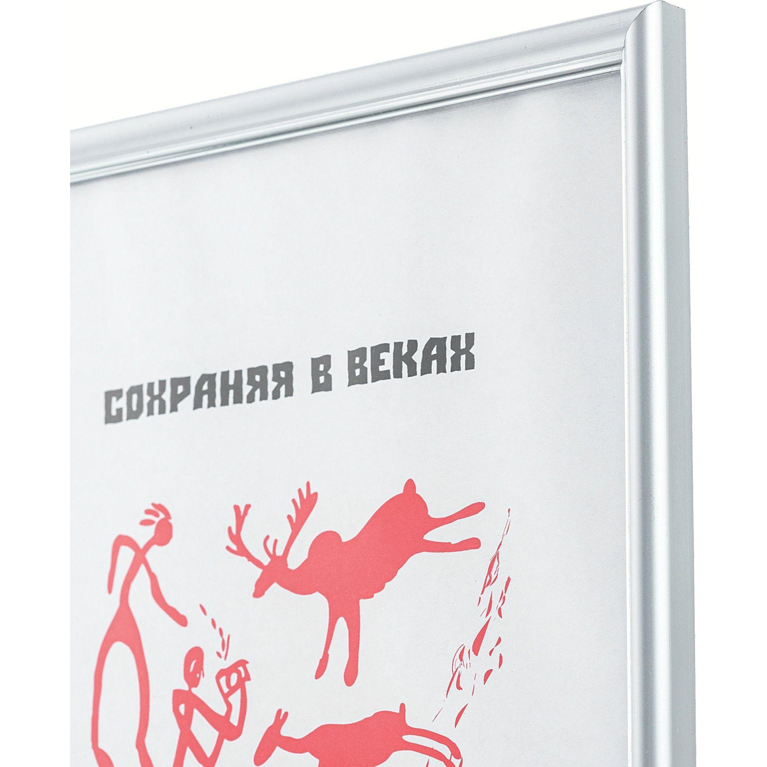 Рамка пластиковая 591 21x30 (A4) серебро - фото 2