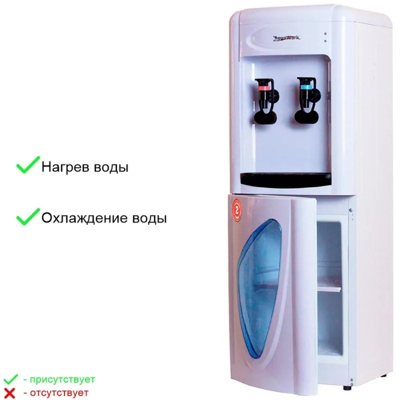 Кулер для воды Aqua Work 0.7LDR (бело-черный), эл.охл, нажим кружкой - фото 6