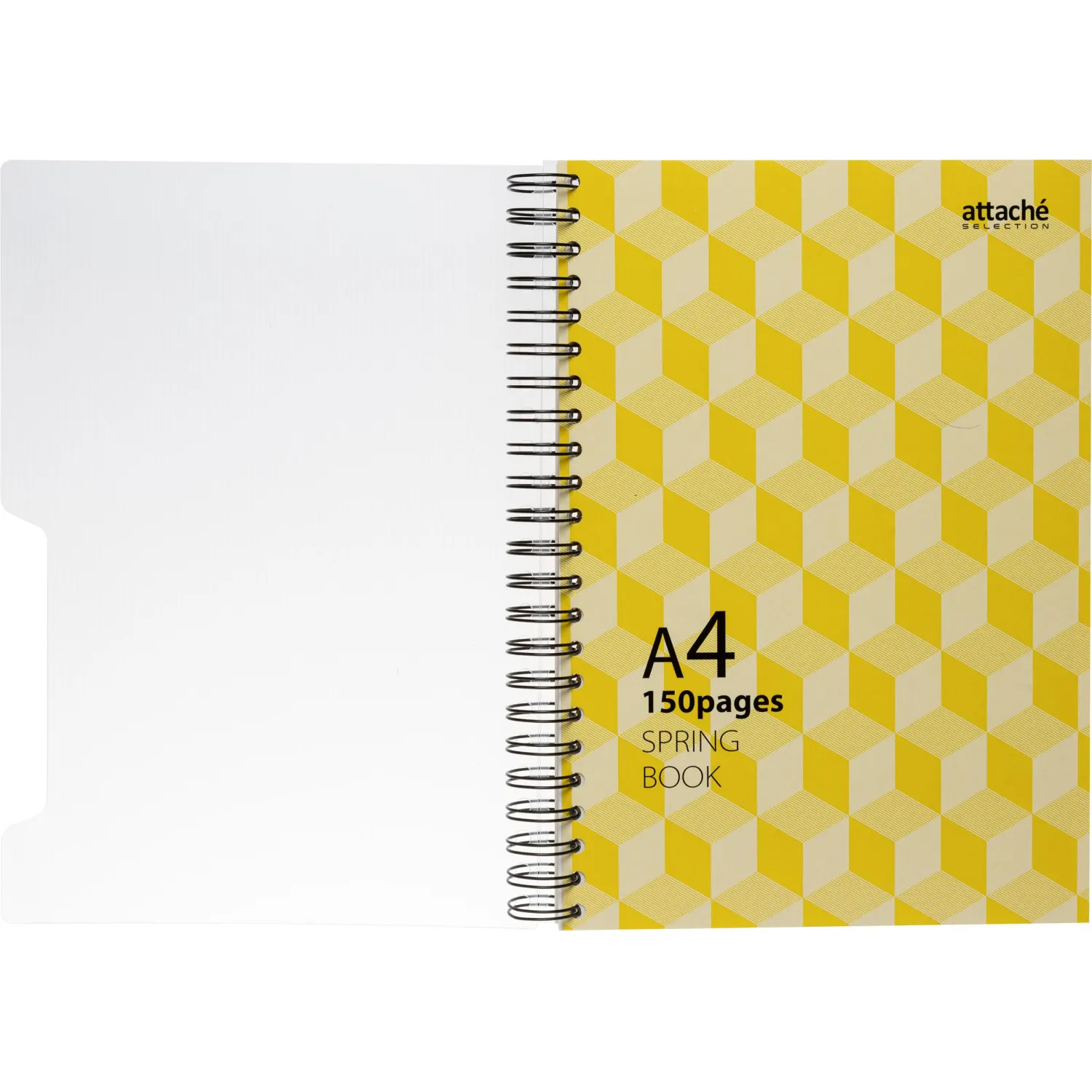 Бизнес-тетрадь А4,150л,кл,плас.спир.Attache Selection SPRING BOOK жел 84232 - фото 5