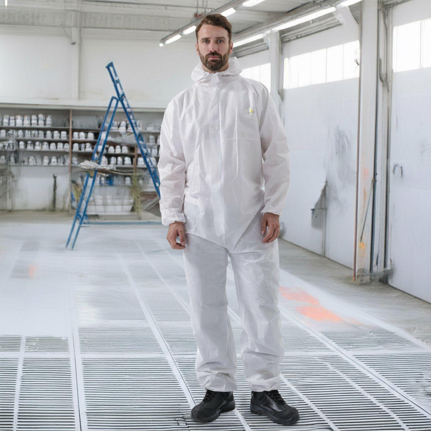 Комбинезон одноразовый с кап DELTA PLUS DT215 бел р-р XXL (DT215XX) - фото 6