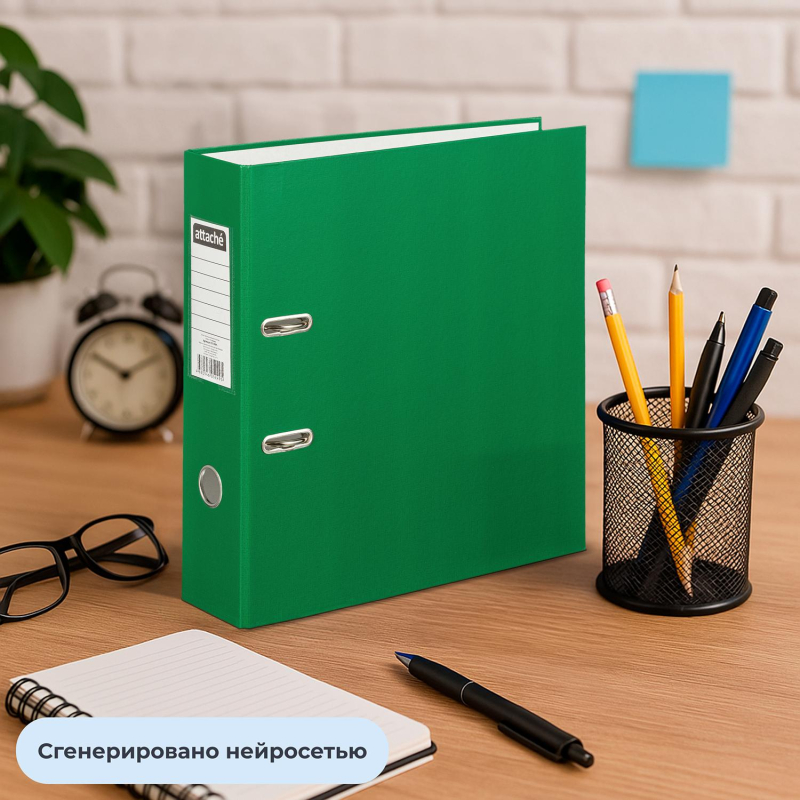 Папка-регистратор с арочн.мех.Attache Экономи 80 мм,зеленый,ПБП1,карм.кор - фото 12
