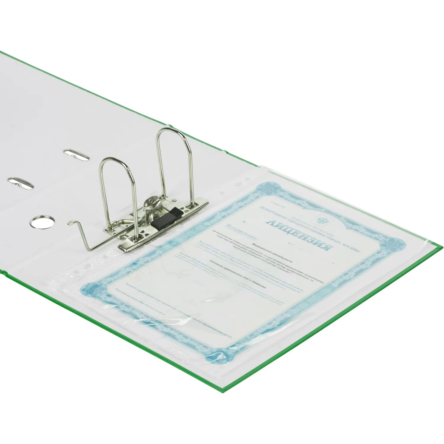 Папка-регистратор с арочн.мех.AttacheSelection Экономи 90мм,зел,ПБП1,карм.к - фото 7