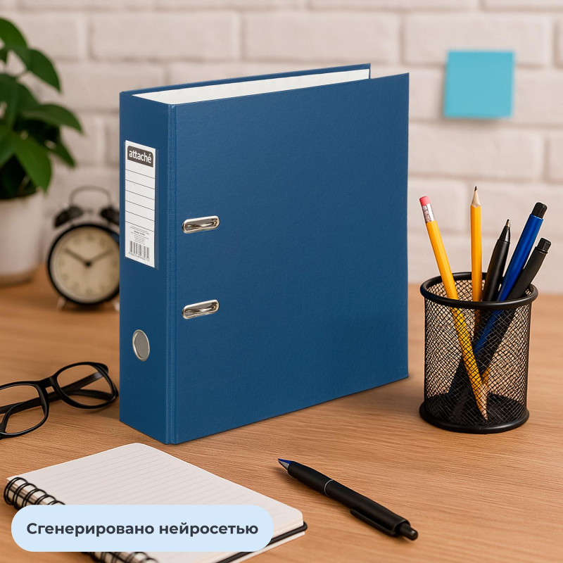 Папка-регистратор с арочн.мех.AttacheSelection Экономи 90мм,син,ПБП1,карм.к - фото 13