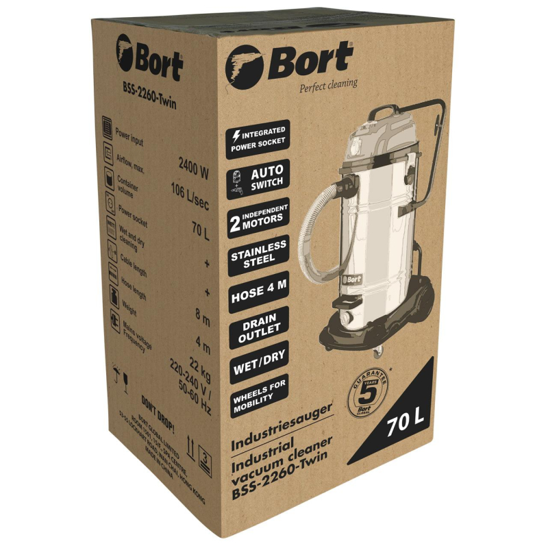 Пылесос строительный BORT BSS-2260-Twin (91272522) - фото 4