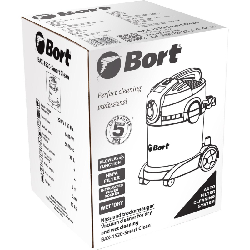 Пылесос строительный BORT BAX-1520-Smart Clean (98291148) - фото 8