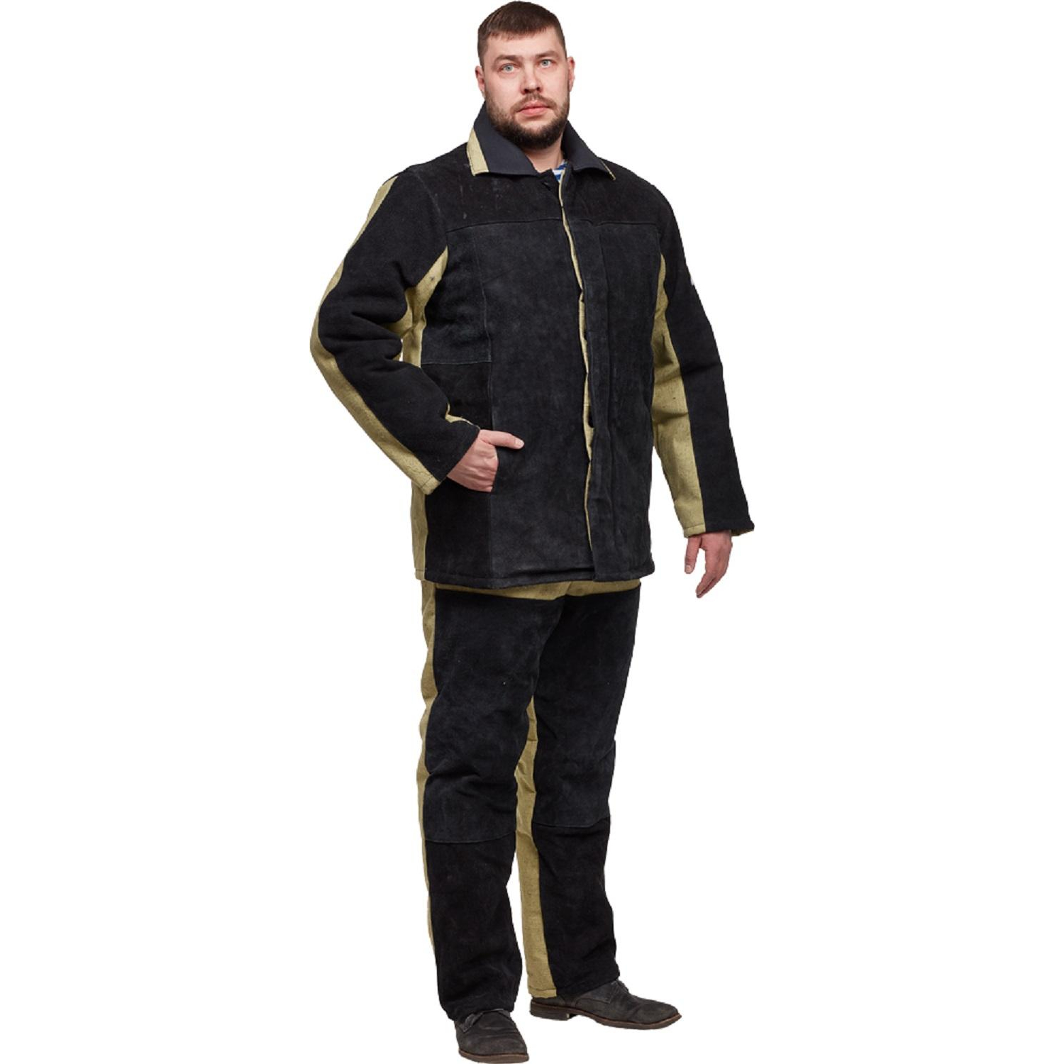 Костюм сварщика брезент+спилок утепл. КБР (арт. КС21ПР) 48-50/182-188 - фото 2