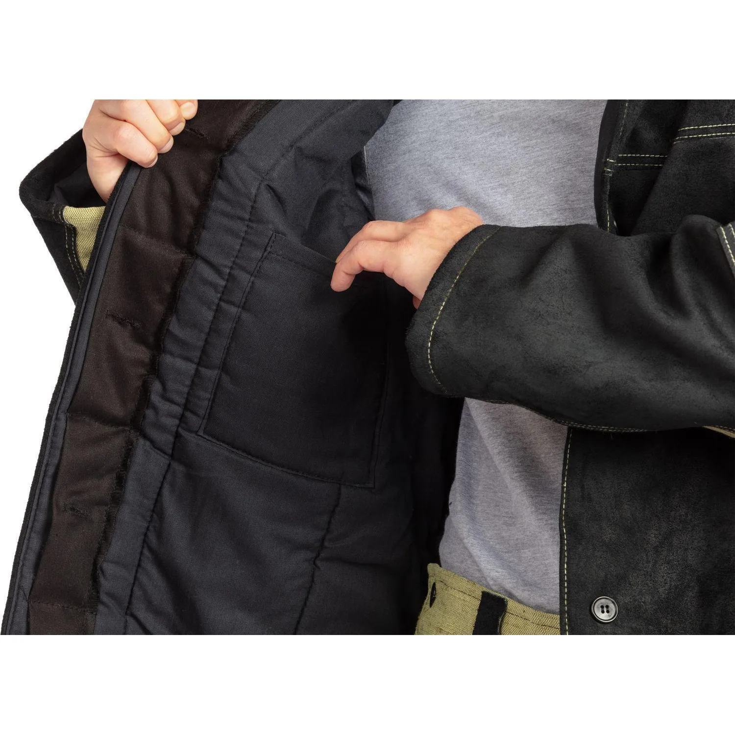 Костюм сварщика брезент+спилок утепл. КБР (арт. КС21ПР) 48-50/182-188 - фото 8