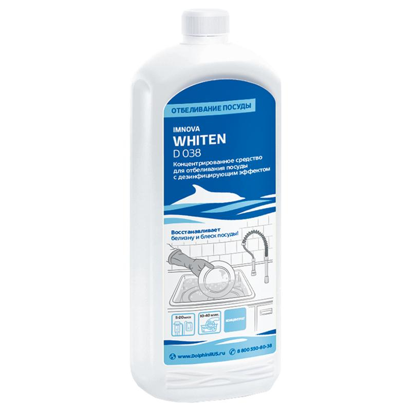 Профхим д/посуды замач/отбел, хлорн. с дез-эфф Dolphin/Imnova WHITEN,1л - фото 1