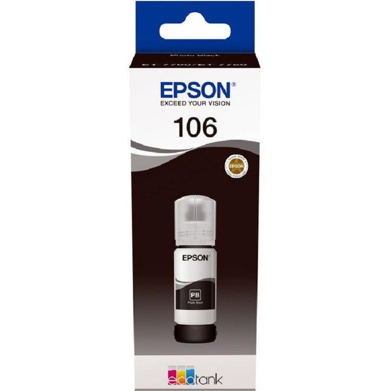 Чернила Epson 106 T00R1 C13T00R140 че рный фото дляL7160/L7180 - фото 2