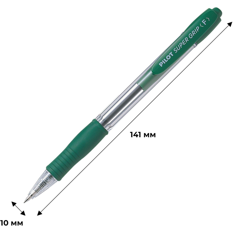 Ручка шариковая автомат. BPGP-10R-F G SUPER GRIP зеленого цвета - фото 4
