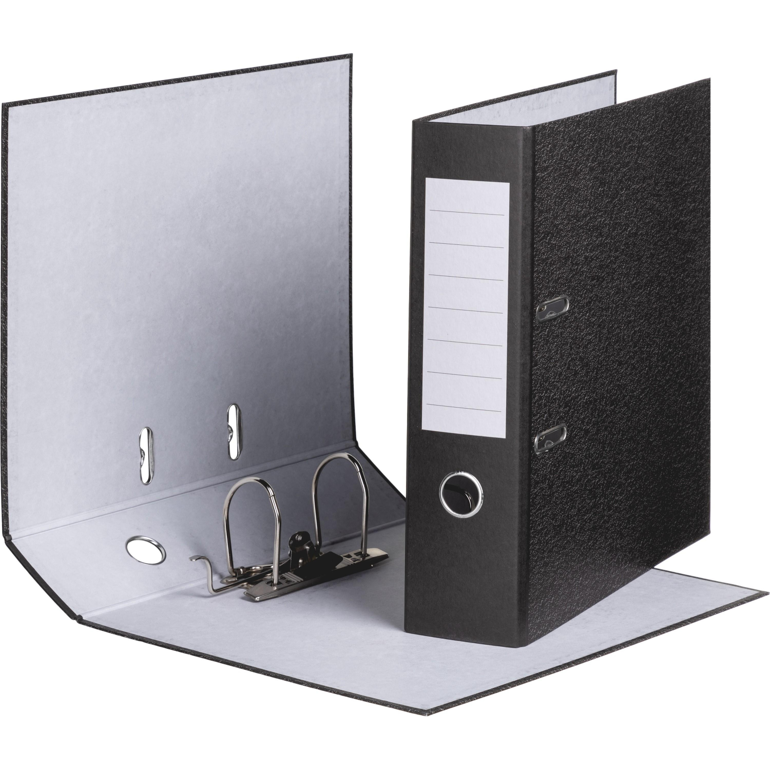 Папка-регистратор мрамор ,80 мм Элементари, б/мет уголков,бум./бум.,черн - фото 4