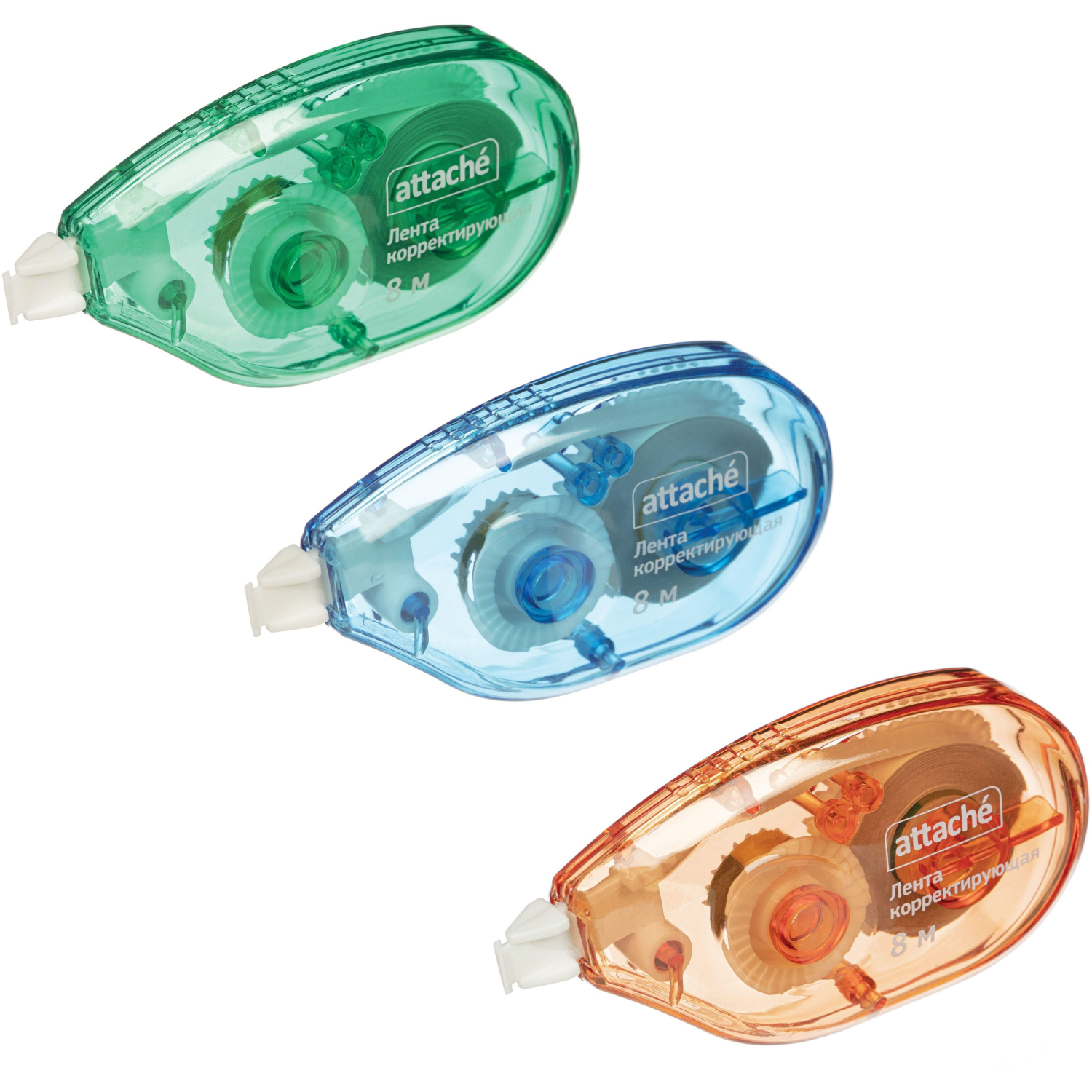 Корректирующая лента Attache 5ммх8м, боковая подача цвет корпуса в ассорт Корректирующая лента Attache 5ммх8м, боковая подача цвет корпуса в ассорт - фото 2