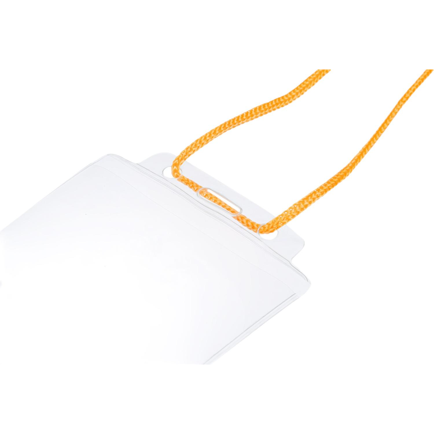 Бейдж 77x118мм Attache д/карт 71х100мм тесьма вертик.1017, 10 шт - фото 2