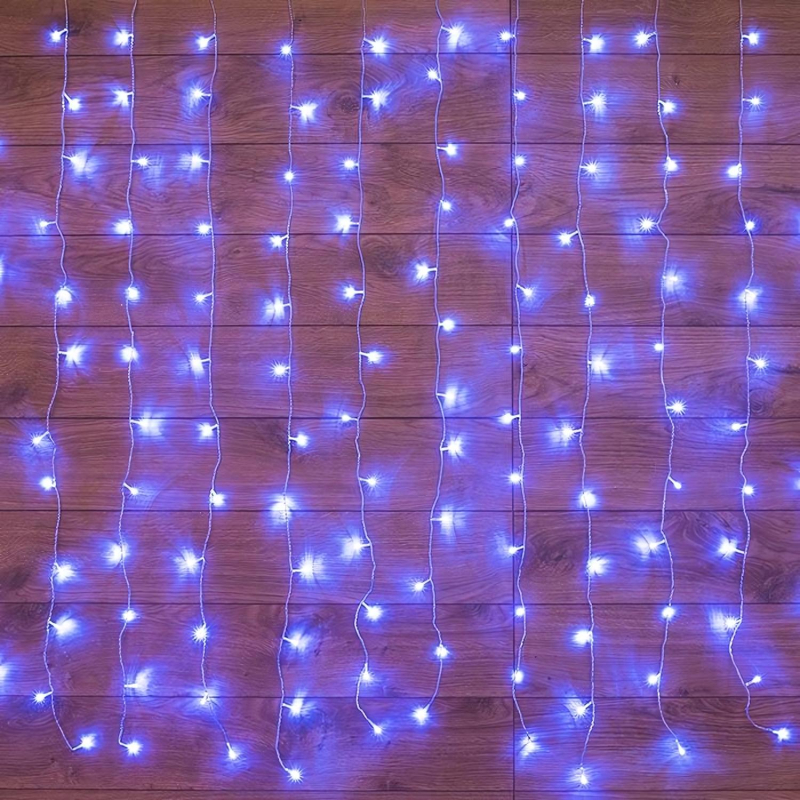Гирлянда светодиодная Занавес 1,5x1 м, 96 LED, мерцание, Синий,  235-023 - фото 1