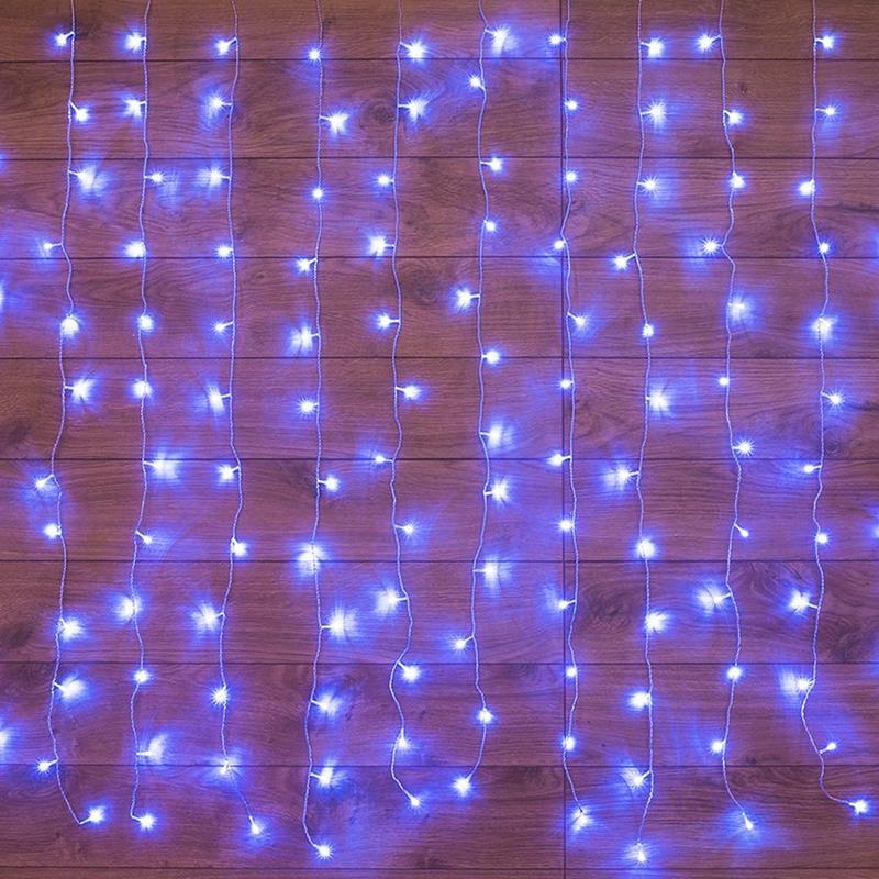 Гирлянда светодиодная Занавес 1,5x1 м, 96 LED, мерцание, Синий,  235-023 - фото 1