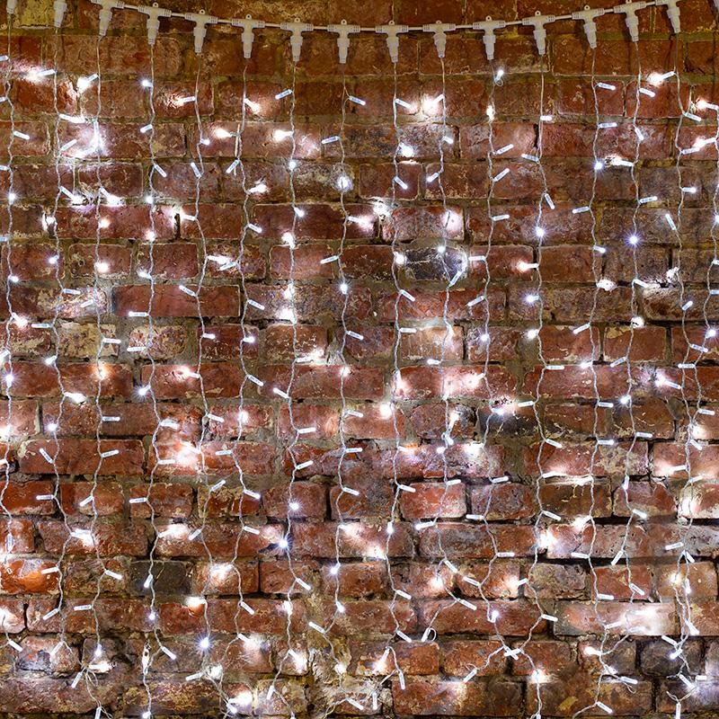 Гирлянда светодиодная Дождь 448 LED 2х3м, свечение, БЕЛЫЙ 235-155-6 - фото 2