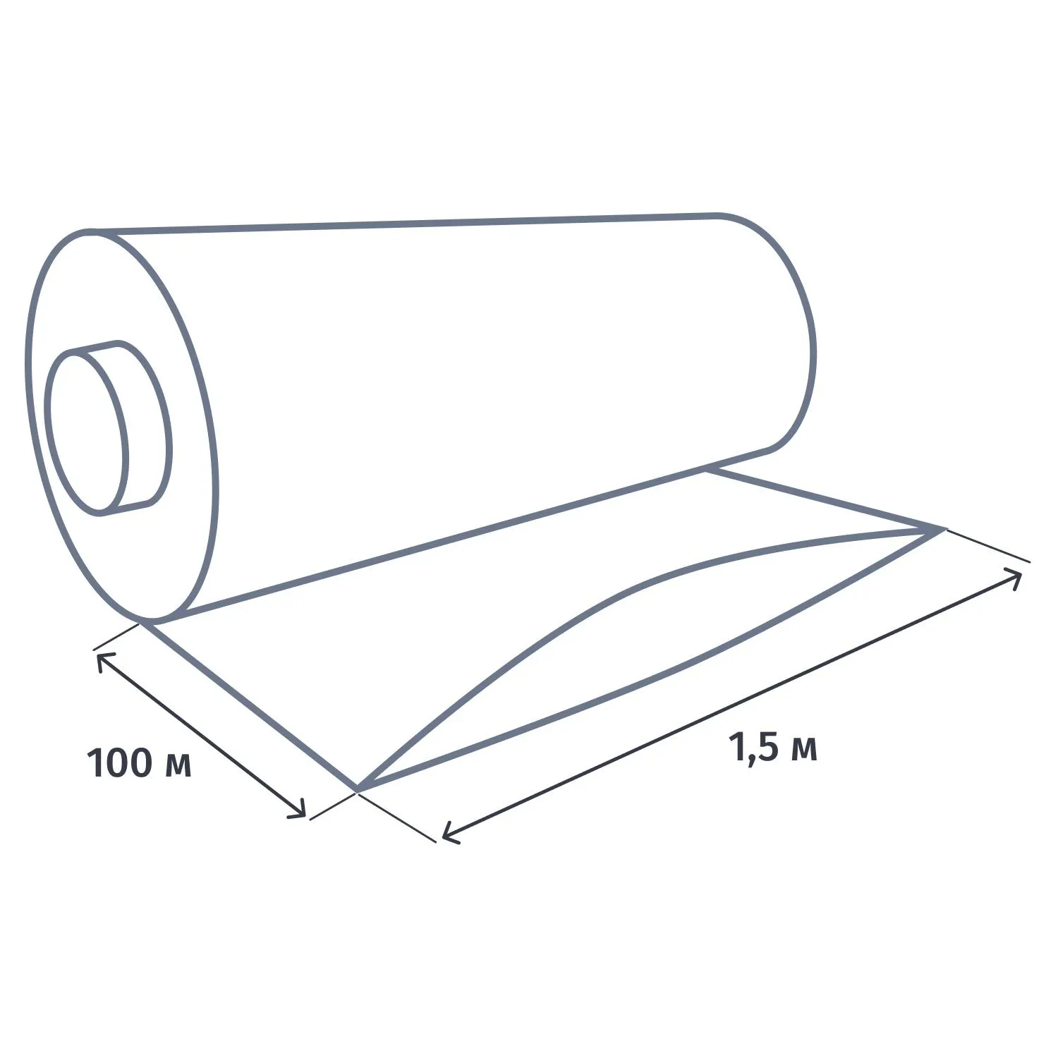 Пленка укрывная рукав ПВД 80мкм 1,5х100м сер,2сорт,толщ.рукава160 мкм(16кг) - фото 2