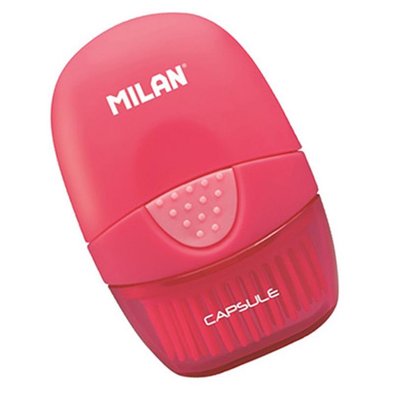Ластик каучуковый Milan Capsule в пластиковом чехле с щёткой, цв в асс - фото 5