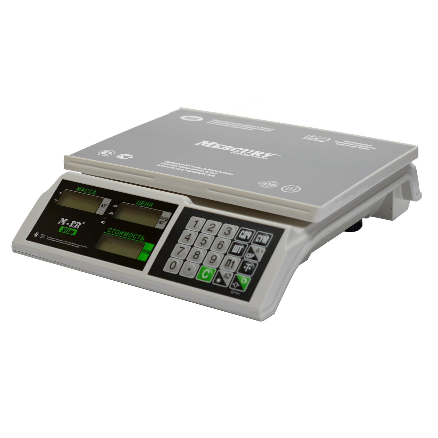 Весы торговые настольные M-ER 326AC-15.2 Slim, LCD, белые_3040 - фото 1