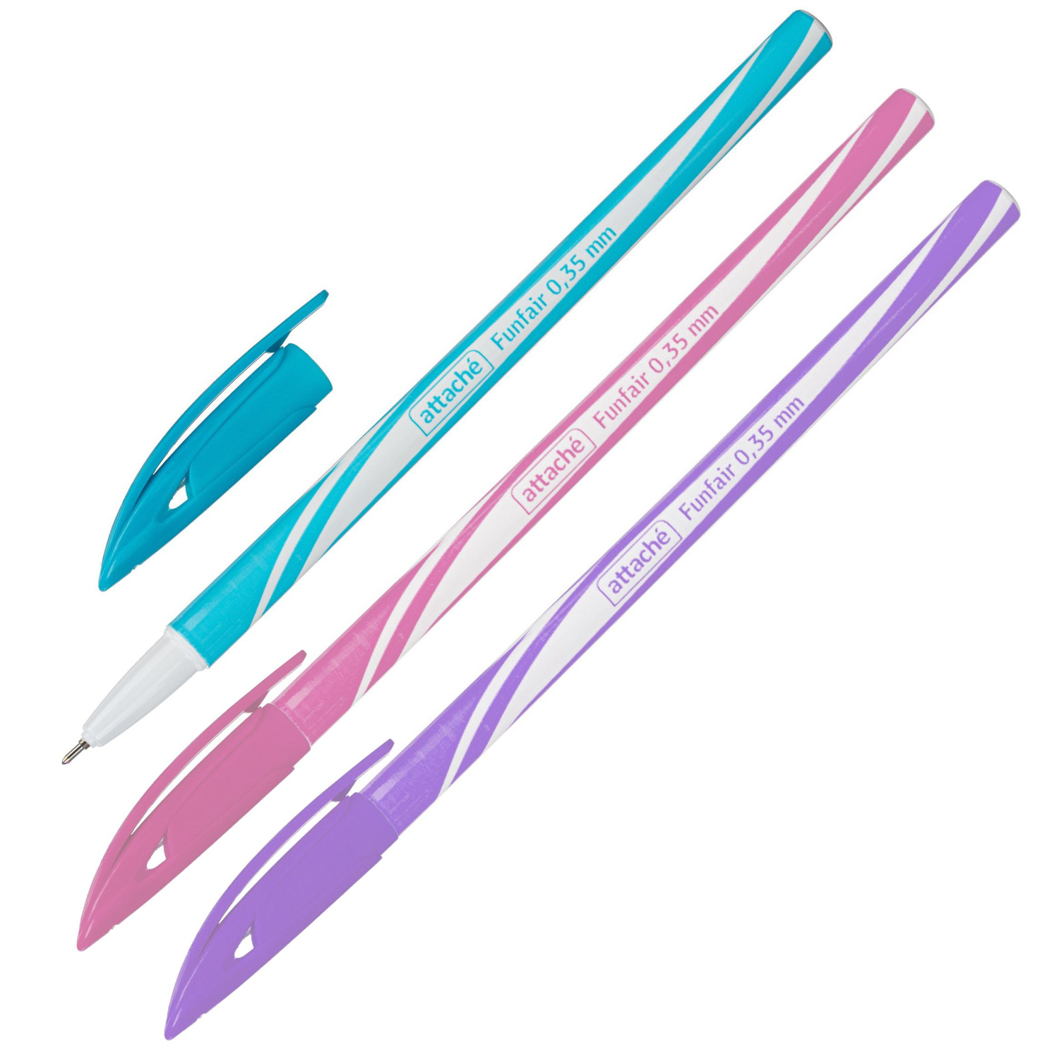 Ручка шариковая неавтомат. Attache Funfair масл,синий,ассорт - фото 2