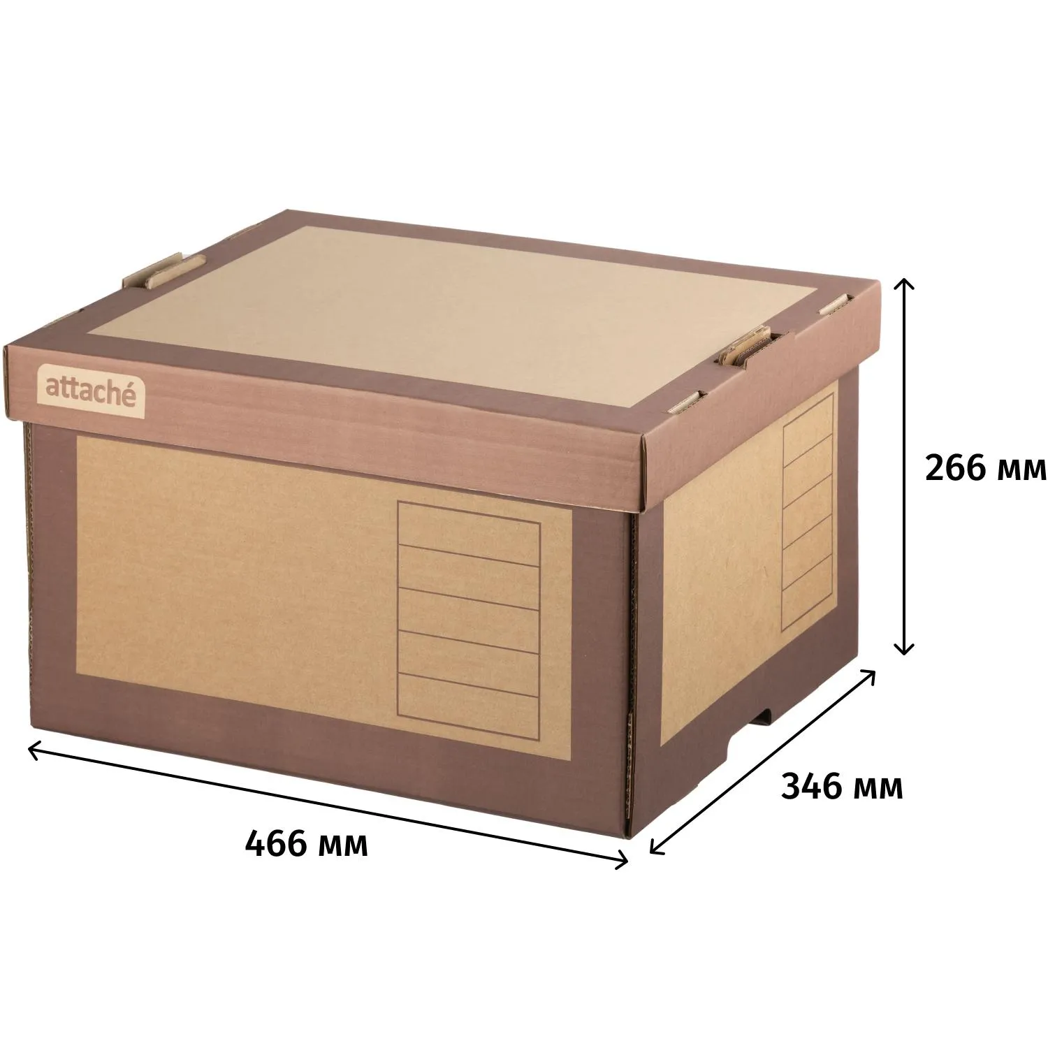 Короб архивный Attache на 5 папок 75мм, надстраив.,крышка Короб архивный Attache на 5 папок 75мм, надстраив.,крышка - фото 2