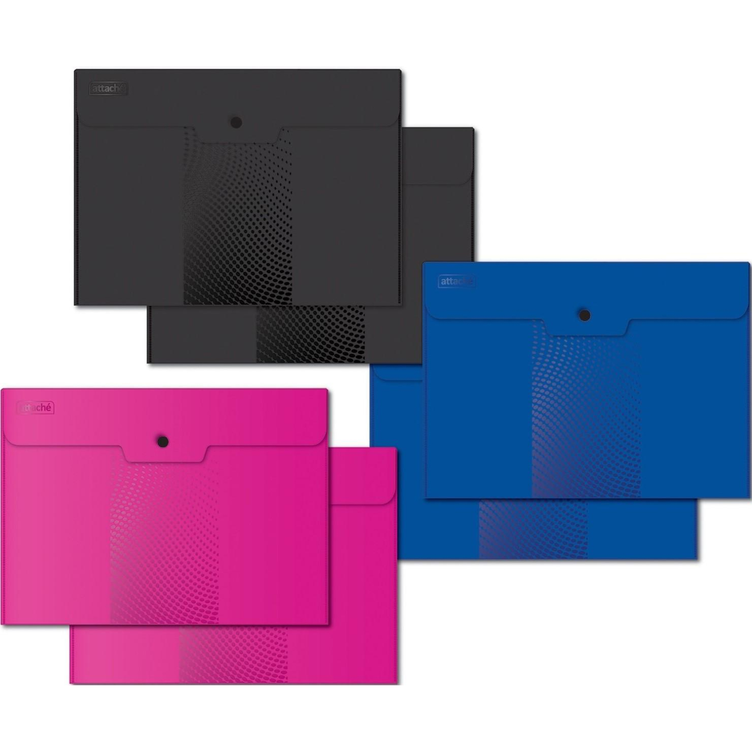 Папка-конверт на кнопке А4, 180мкм, Attache Digital ассорти, 6 шт.уп Папка-конверт на кнопке А4, 180мкм, Attache Digital ассорти, 6 шт.уп - фото 2