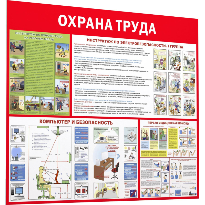 Информационный стенд-плакат Охрана труда 1000х1200 - фото 1