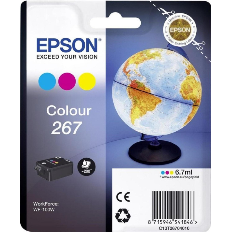 Картридж струйный Epson T267 C13T26704010 цвет. для WF-100 - фото 1