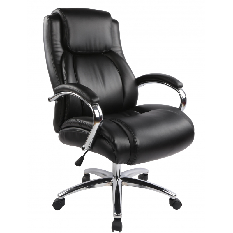 Кресло BN_Dp_EChair-585 TR рецикл.кожа черный, хром - фото 1