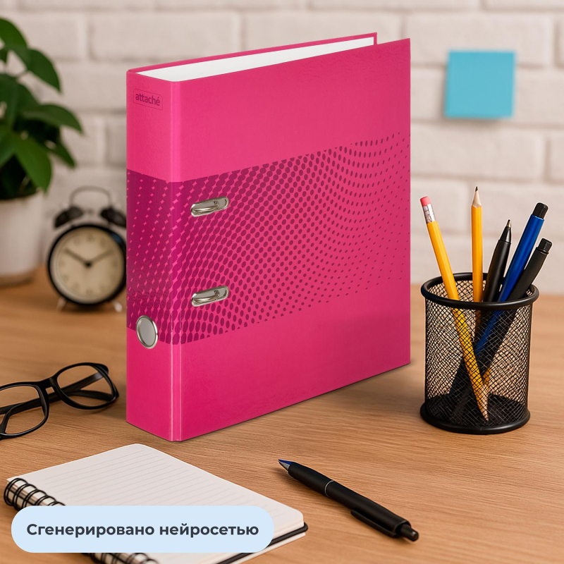 Папка-регистратор Attache Digital, розовый. лам.карт./бум.,75мм - фото 14