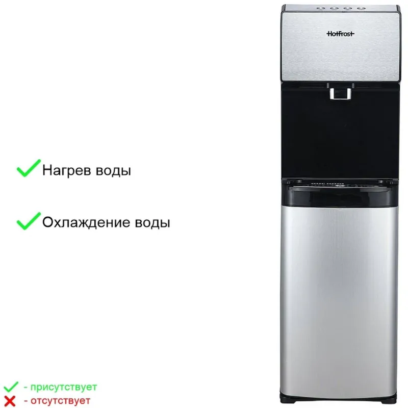 Кулер для воды HotFrost V450ASM, 650Вт, бак холод. 3.6л,горяч. 1л, (серебр) - фото 7