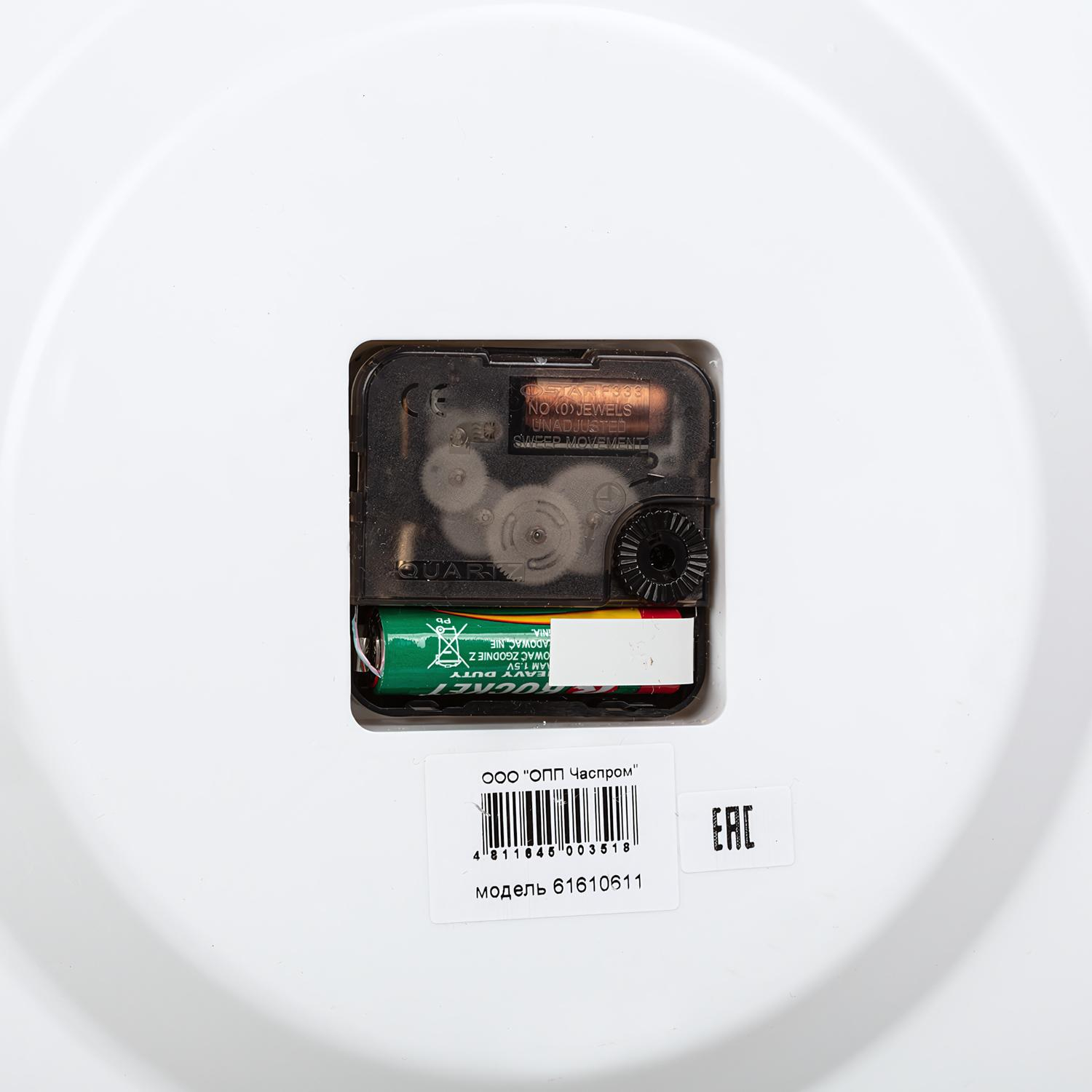 Часы настенные Troyka, модель 06, диаметр 500 мм, пластик 61610611 - фото 5