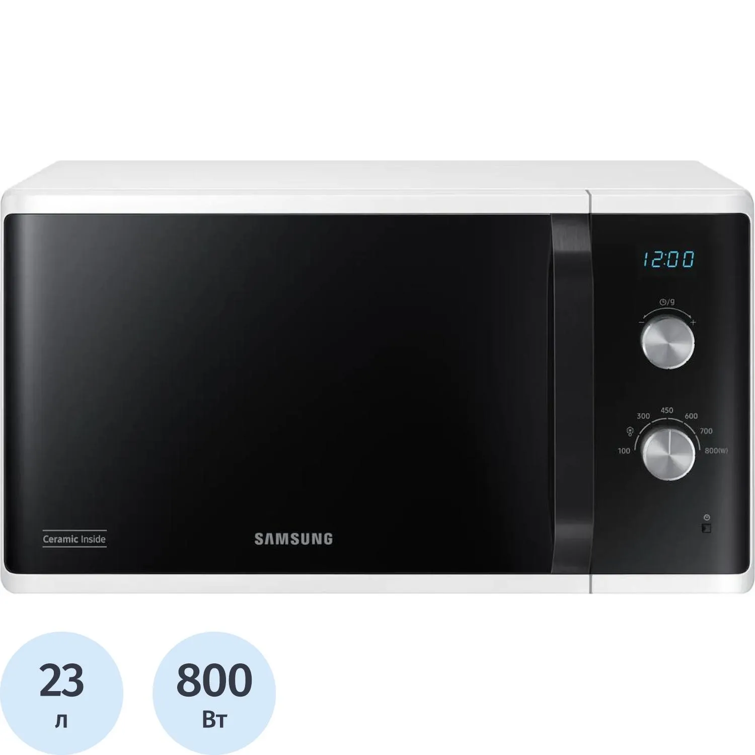 Микроволновая печь Samsung MS23K3614AW/BW, 800Вт, 23л, белый - фото 1