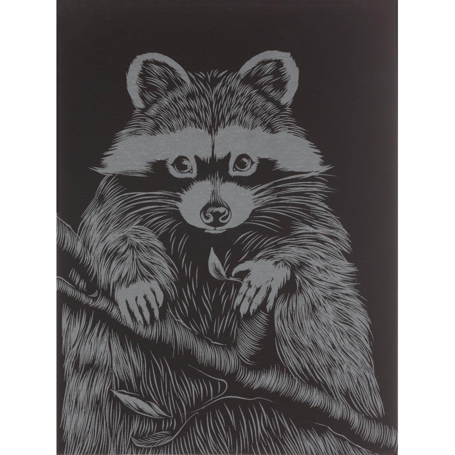 Гравюра Классика большая с эффектом серебра Lori Пушистый енот, Гр-557 - фото 4