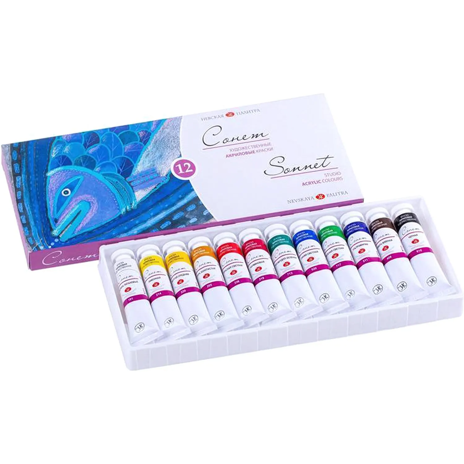 Краски акриловые Сонет 12 шт х18мл, 28411326 - фото 3