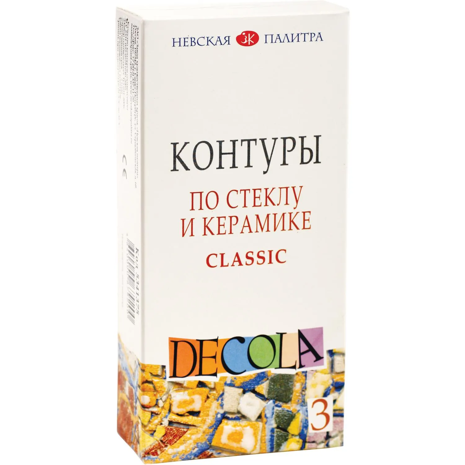 Набор акриловых контуров стекло/керамика Decola  classic,3 шт х18мл,5341375 - фото 1