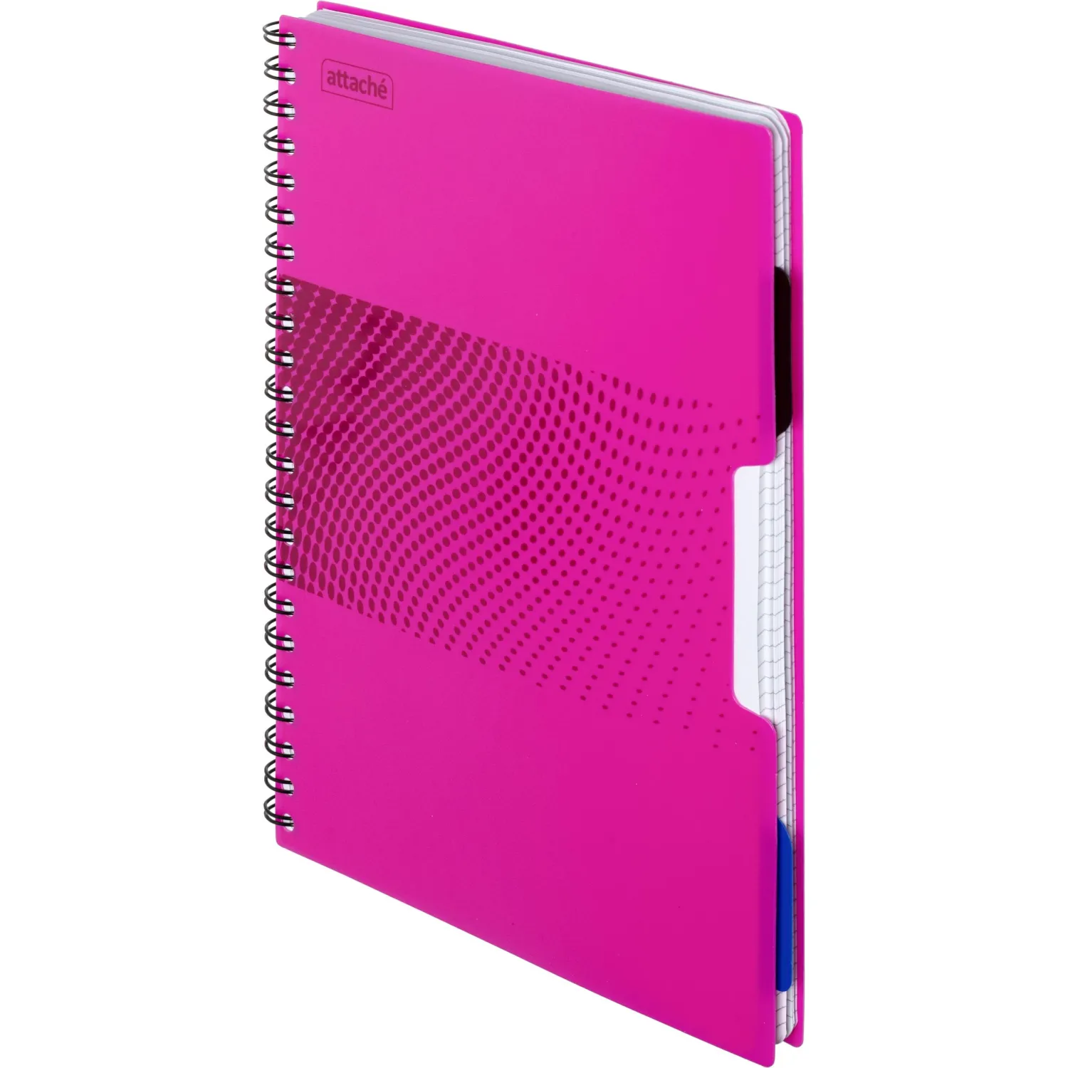 Бизнес-тетрадь А4,140л,кл,спир,пласт.обл,2разд Attache DIGITAL розов 876746 - фото 2