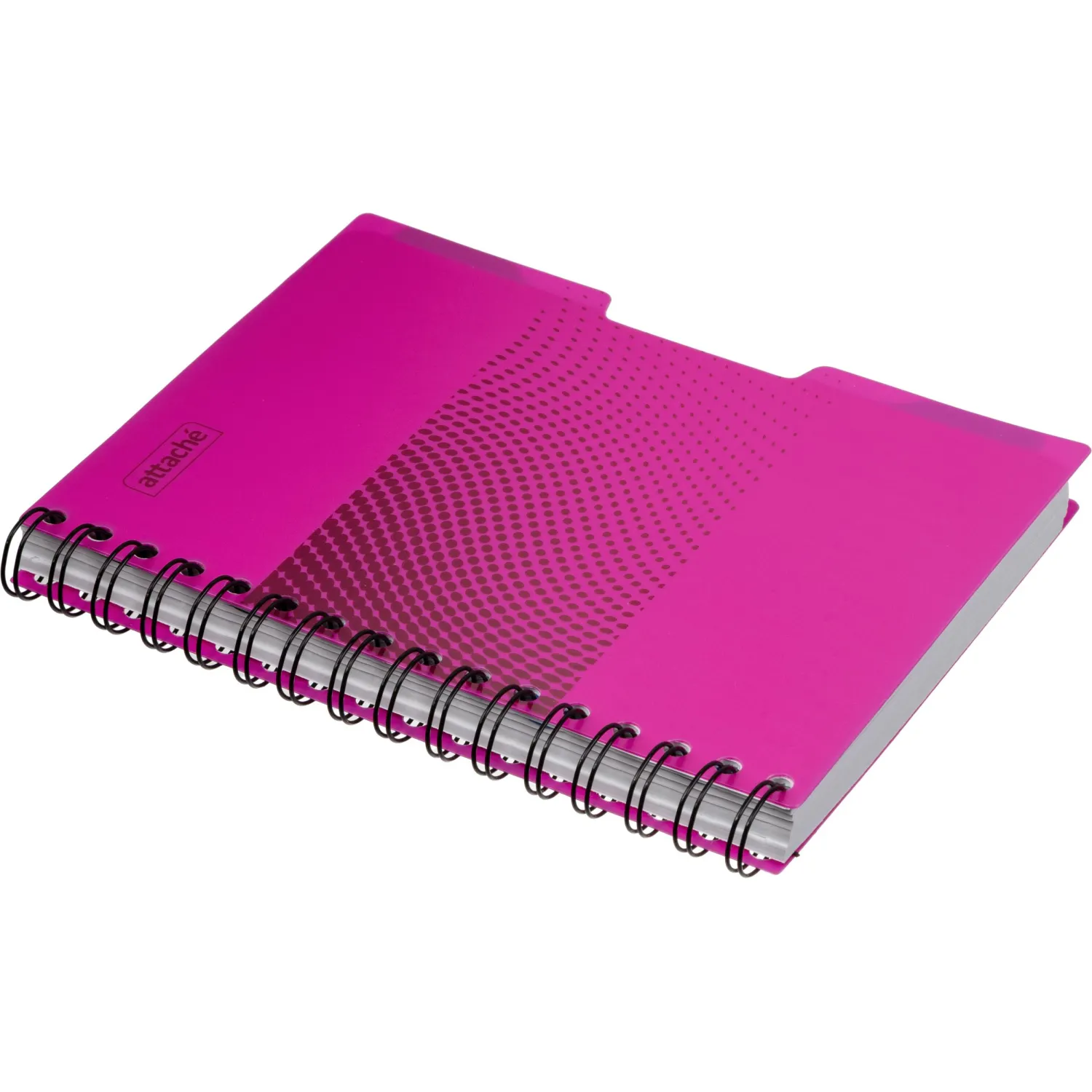 Бизнес-тетрадь А4,140л,кл,спир,пласт.обл,2разд Attache DIGITAL розов 876746 - фото 4