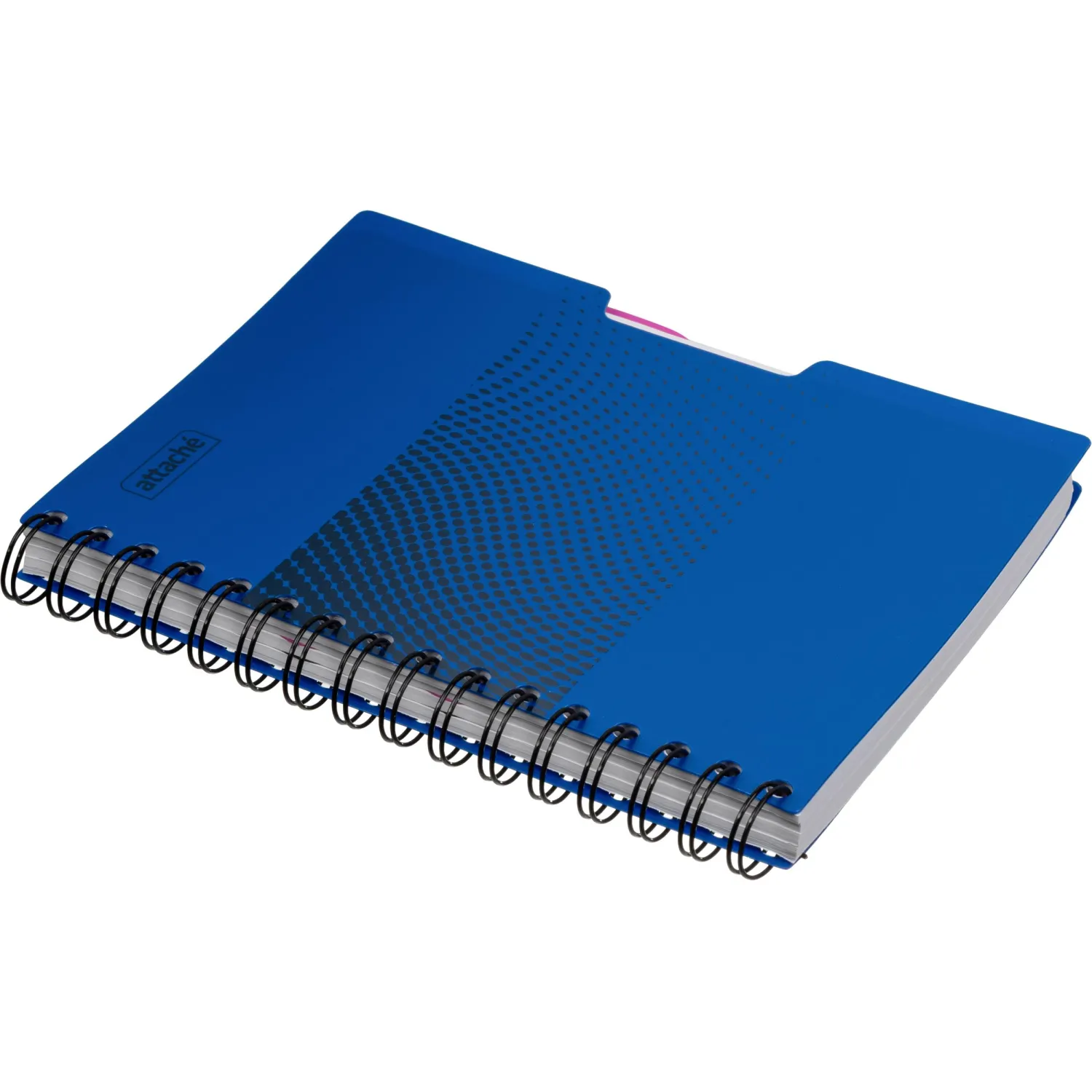 Бизнес-тетрадь А5,140л,кл,спир,пласт.обл,2разд Attache DIGITAL синий 876750 - фото 4