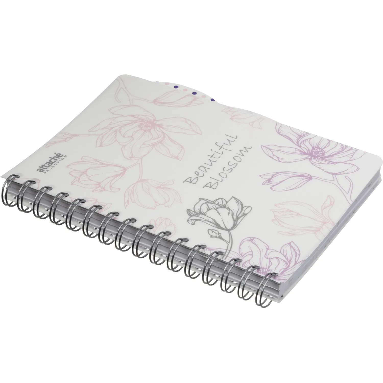 Бизнес-тетрадь А5,140л,кл,спир,плас Attache Selection Flower DreamsBlossom - фото 4